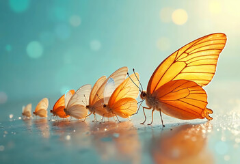 A Serene Sequence: Butterflies in Flight, a Symbol of Transformation and Hope