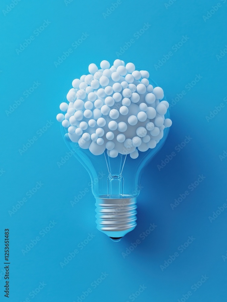 Aufkleber creative generative ai illustration of brain in light bulb shape with concept of idea or brainstorm 