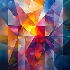 Obraz premium A clean abstract prism-inspired kaleidoscope blending pastel hues into symmetry.