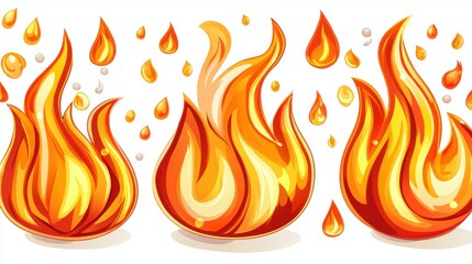 Vibrant Flames of Fire with Orange and Yellow Colors Portraying Intense Heat and Energy