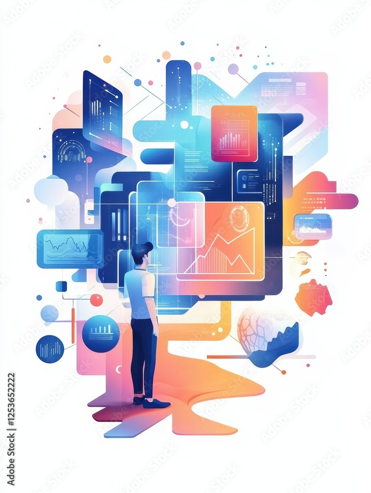 Aufkleber enterprise strategy development abstract concept vector illustration set. business intelligence and 