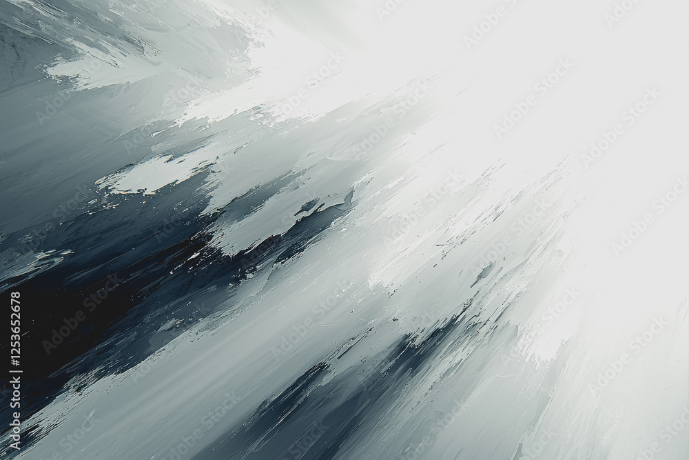 Aufkleber black and white abstract painting with bold shapes and lines creating a unique artistic composition