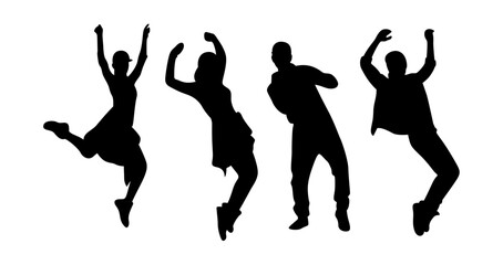 Fototapeta premium Boy and girl performing dance vector.