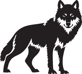 Obraz premium Wolf Silhouette on white background