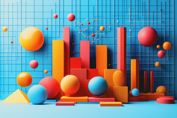 Naklejka premium Colorful abstract background featuring various geometric shapes and patterns for creative use
