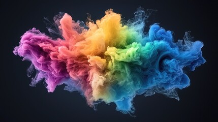 Fototapeta premium Abstract Rainbow Ink Cloud