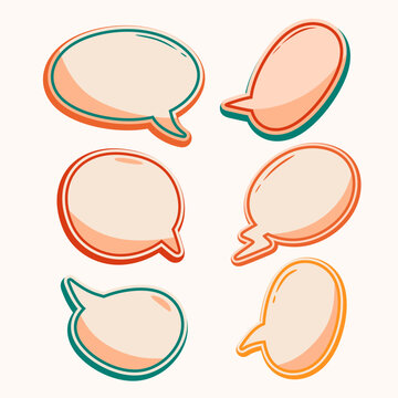 Retro Speech Balloon Designs Set
