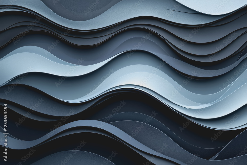 Poster abstract 3d waves background in vibrant colors and smooth gradients for digital art and design proje