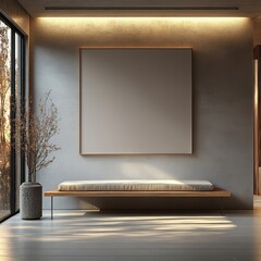 Clean Minimalist Mockup of a Billboard in Modern Interior Space