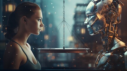 A concept image illustrating AI fairness and transparency in decision-making.