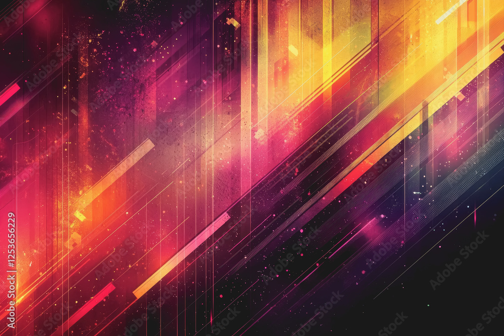 Aufkleber abstract background featuring colorful lines and stars creating a vibrant artistic composition