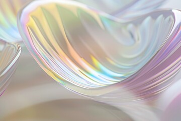 colorful pearl color rainbow heart and organic shape flow fabric