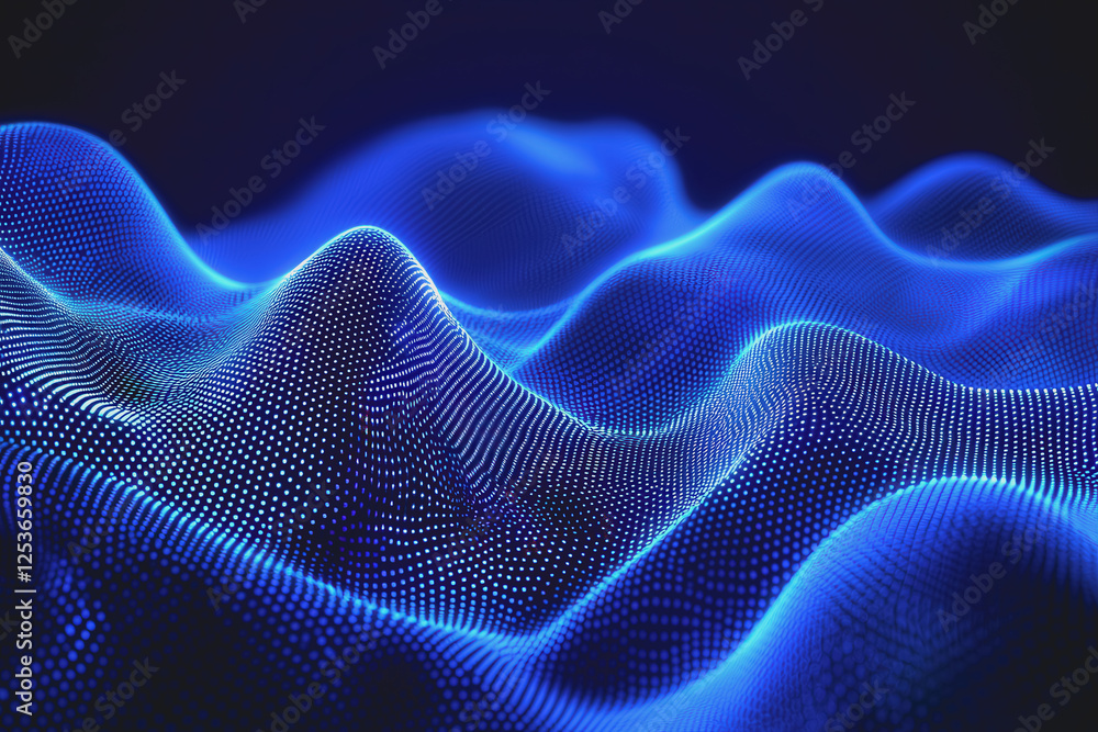 Poster abstract background featuring blue waves with smooth flowing patterns and gradients for design purpo