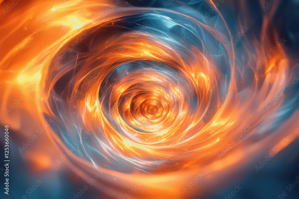 Aufkleber spiral of fire and water creating dynamic contrast and motion in an abstract composition