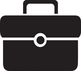 black briefcase icon isolated on white background