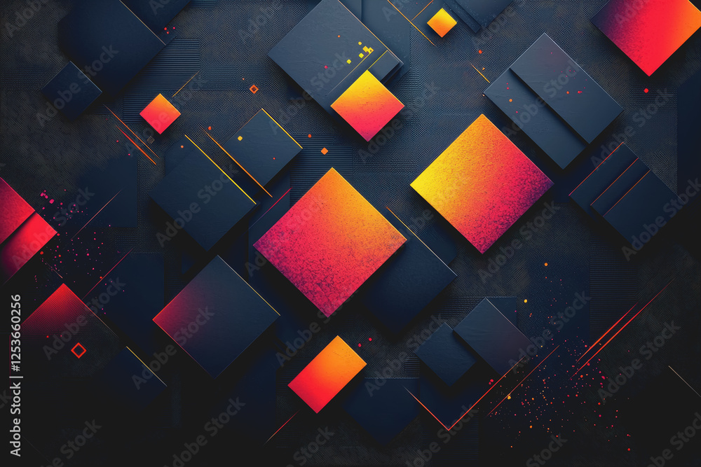 Poster abstract geometric background featuring colorful shapes in a vibrant and dynamic composition