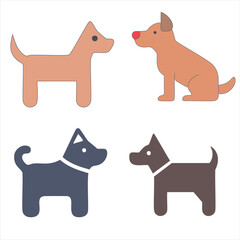 Dog Sticker Vector Icon Set – Cute and Stylized Pet Illustrations