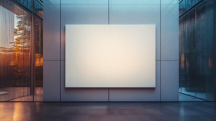Vertical Blank Billboard Frame in Modern Gallery Space