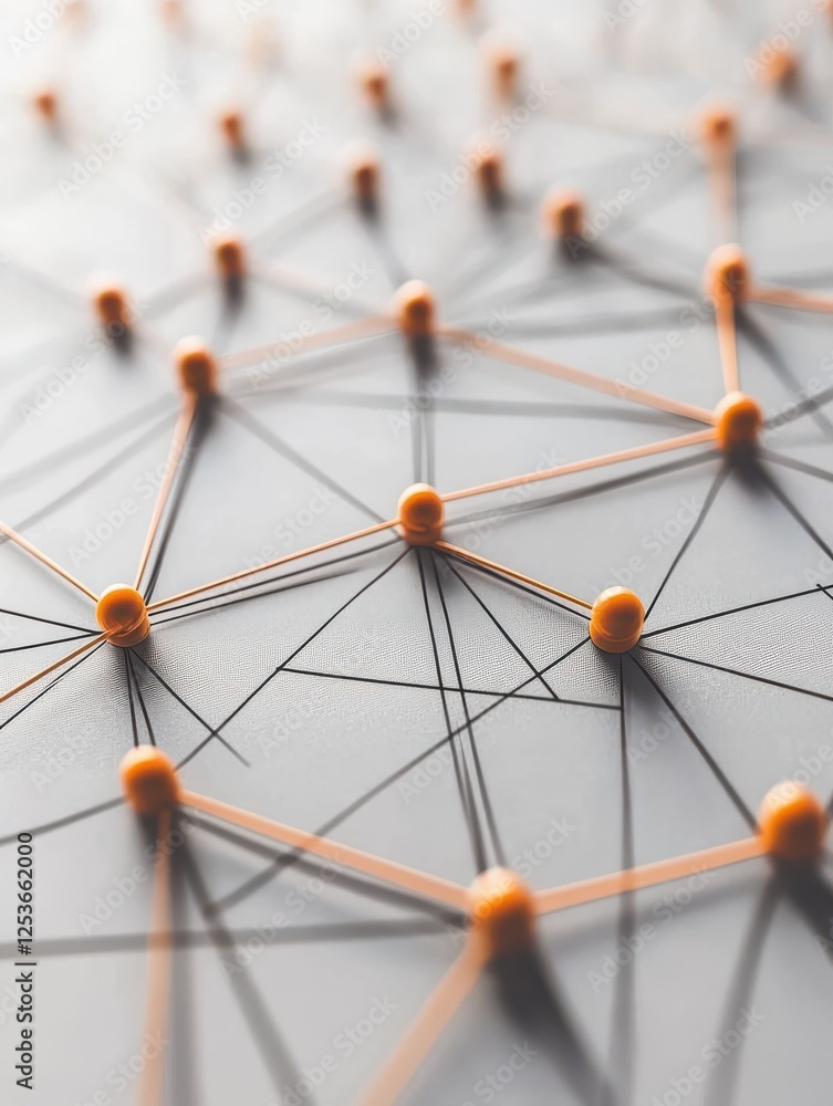 Poster Abstract network connection nodes and lines.