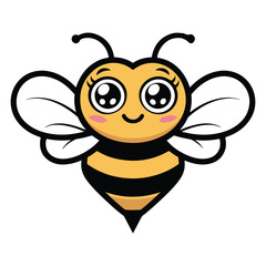 A cheerful cartoon bee