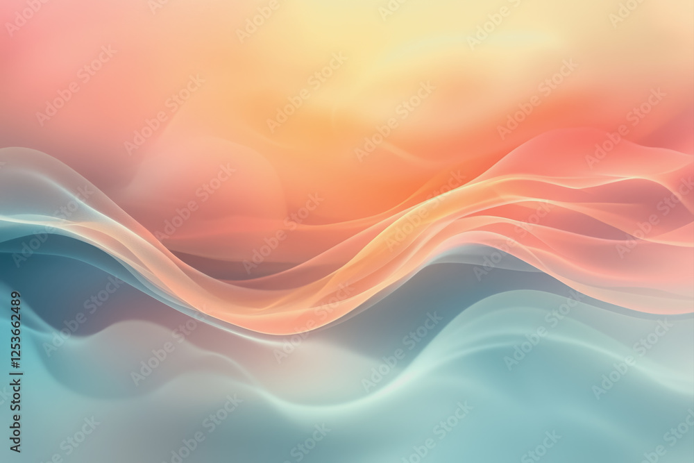 Aufkleber abstract background featuring flowing waves with soft blurred light effects in various colors