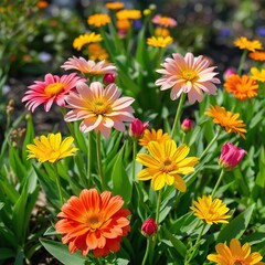 Vibrant petals unfurling in a garden, heralding the season of renewal.