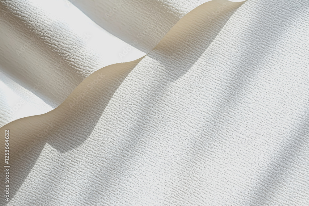 Aufkleber white curtain draped in front of another white curtain creating a layered soft texture in natural li