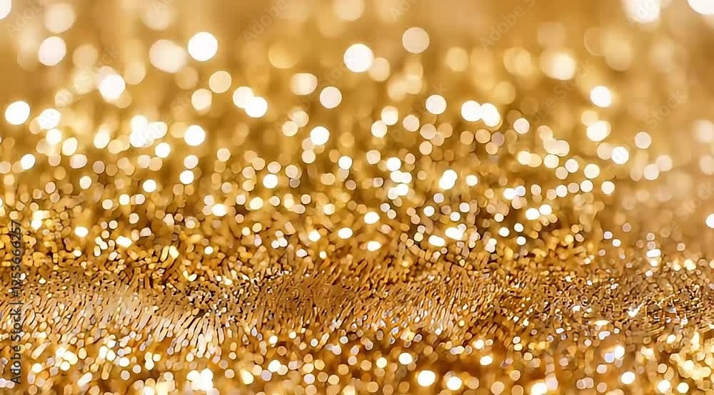 Poster shimmering golden glitter background with soft bokeh effect