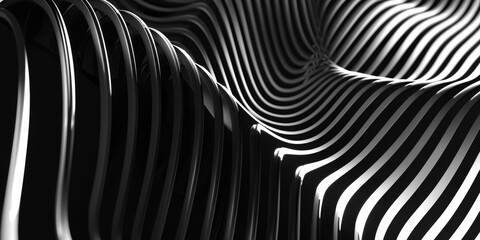 black and white lines wave movement design background