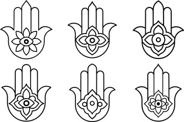a, hams, hand, mandala, design, on, white, background,