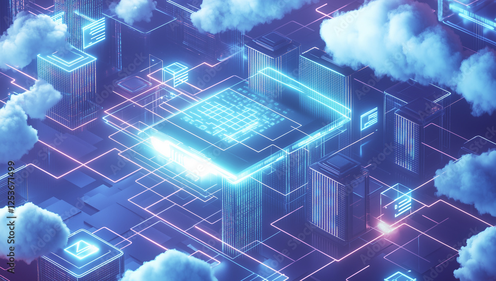 Aufkleber cloud computing digital information and cyberspace background
