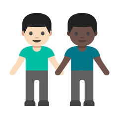 Two People Holding Hands Minimalist Clipart Illustration | Friendship and Unity Isolated on White Background