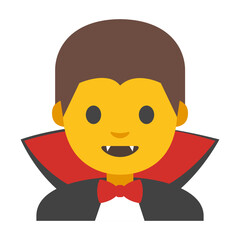 Smiling Vampire Minimalist Clipart Illustration | Cartoon Character Isolated on White Background