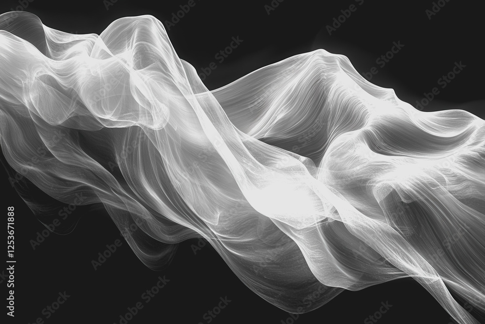 Poster white smoke swirl on a dark background creating an abstract visual effect for creative projects
