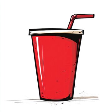 Red Styrofoam Cup of Soda Drink