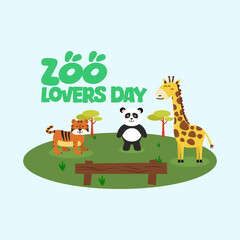 Fototapeta premium vector graphic of zoo lovers day for zoo lovers day celebration.