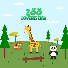 vector graphic of zoo lovers day for zoo lovers day celebration.