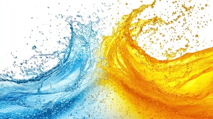 Obraz premium Abstract water splash contrast, vibrant colors, isolated background, artistic composition, for graphic design