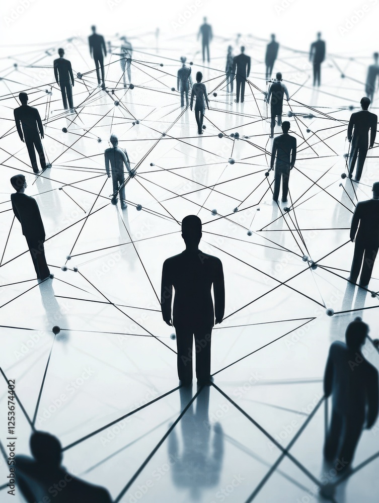 Poster abstract business connection of lines from nodes it is connected to endless nodes and represents the