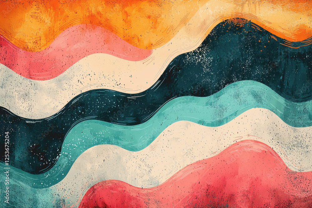 Aufkleber abstract background featuring colorful wavy patterns in vibrant shades and smooth transitions