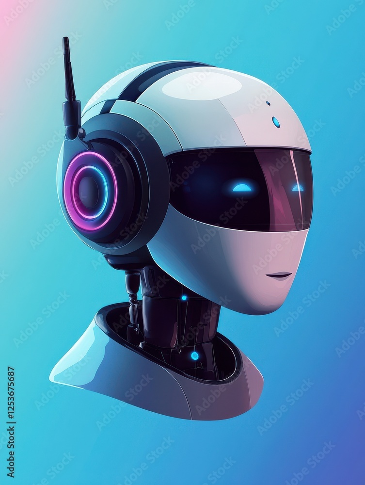 Poster chatbot concept. ai robot advices clients. hotline customer service. virtual support and mobile assi