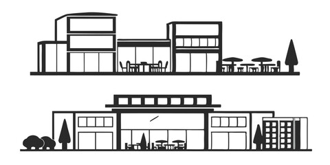 3D Rendering of a Modern Restaurant and Mall – Architectural Visualization

