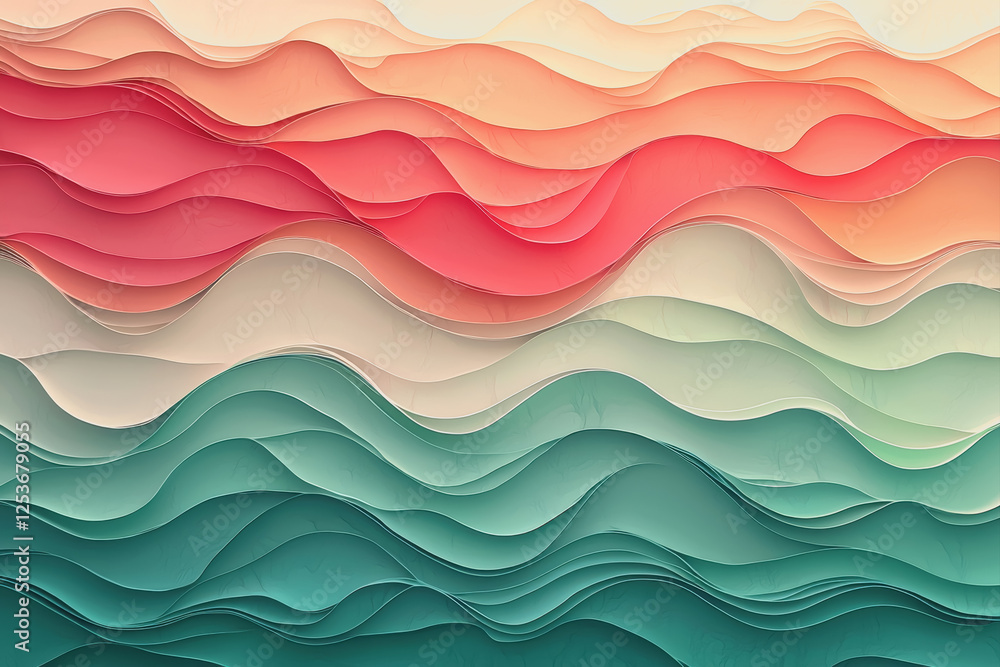 Aufkleber colorful abstract background featuring wavy lines in vibrant hues and smooth flowing patterns