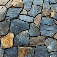 Obraz premium Close-up of a dry-stacked stone wall, ideal for background or texture use