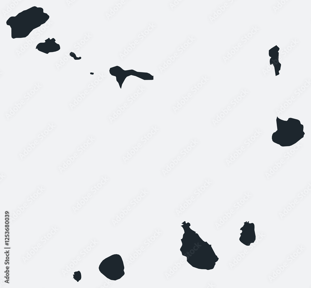 Poster cabo verde map. just a simple border map. shape of the country. flat blank cabo verde outline. vecto