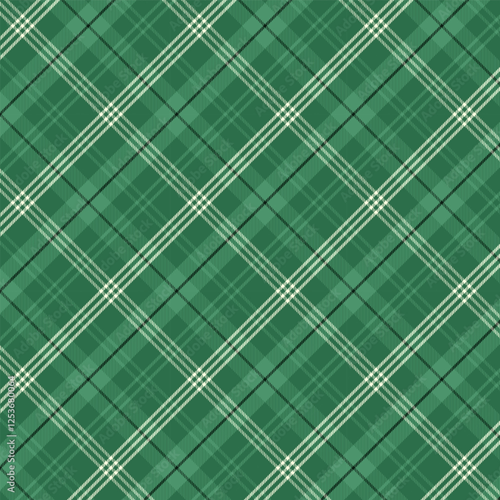 Poster plaid with twill weave repeat pattern.gingham seamless pattern in green.checkered tartan geometric g