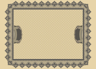 Elegant beige vintage background with decorative border.