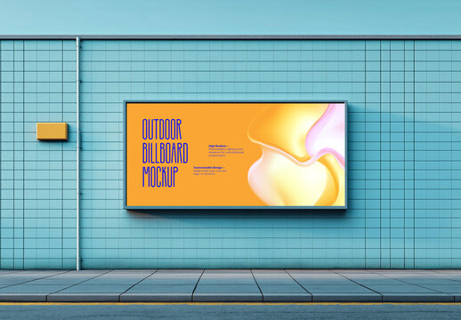 Outdoor Billboard Mockup  &ndash; Realistic Urban Advertising Banner, Street Poster, City Branding, and Outdoor Display for Marketing Campaigns