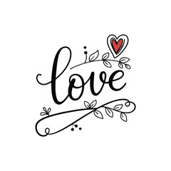 Hearts. Hand-drawn design elements