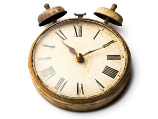 Antique Vintage Rusty Alarm Clock Timepiece